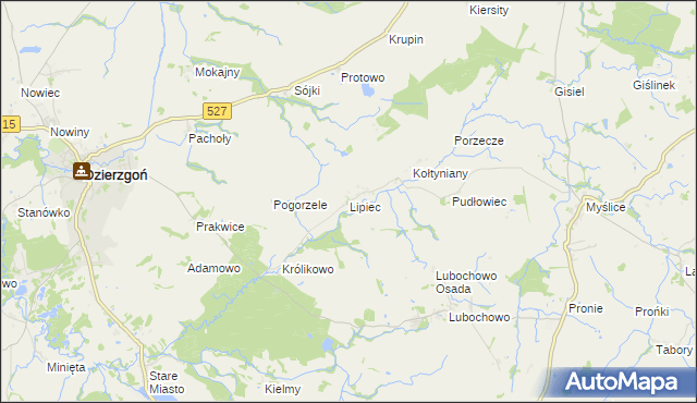 mapa Lipiec, Lipiec na mapie Targeo
