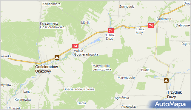 mapa Liśnik Duży-Kolonia, Liśnik Duży-Kolonia na mapie Targeo