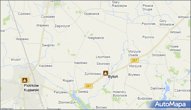 mapa Litychowo, Litychowo na mapie Targeo