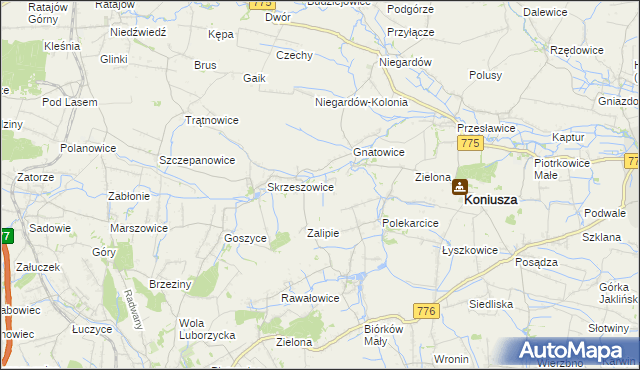 mapa Łososkowice, Łososkowice na mapie Targeo