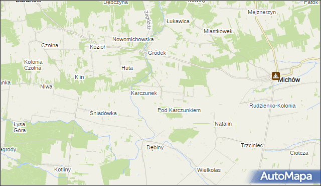 mapa Łukawka gmina Baranów, Łukawka gmina Baranów na mapie Targeo