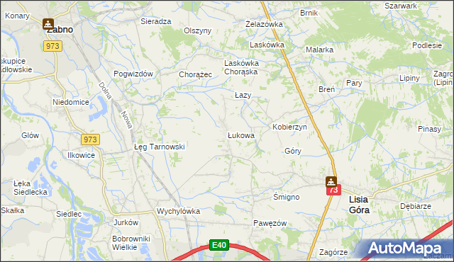 mapa Łukowa gmina Lisia Góra, Łukowa gmina Lisia Góra na mapie Targeo