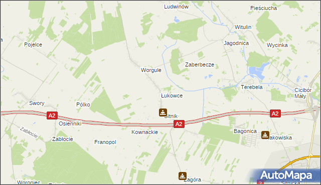 mapa Łukowce, Łukowce na mapie Targeo