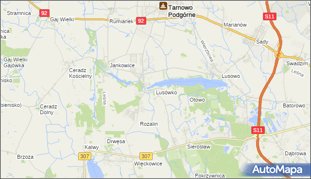 mapa Lusówko, Lusówko na mapie Targeo