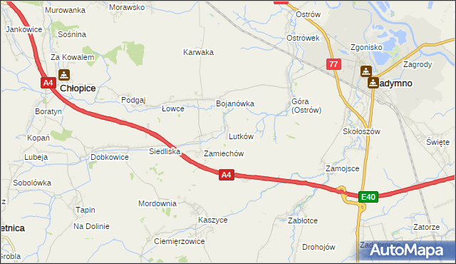 mapa Lutków, Lutków na mapie Targeo