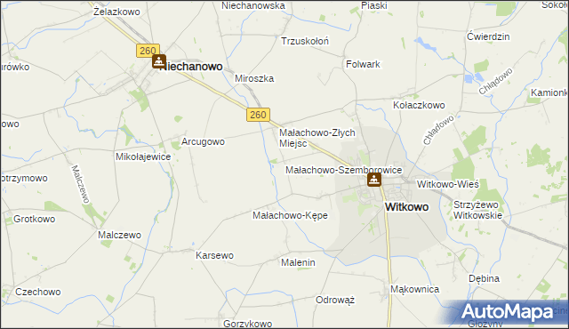 mapa Małachowo-Szemborowice, Małachowo-Szemborowice na mapie Targeo