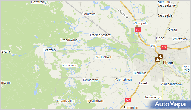 mapa Maliszewo, Maliszewo na mapie Targeo