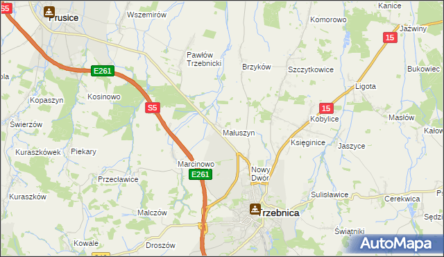 mapa Małuszyn, Małuszyn na mapie Targeo