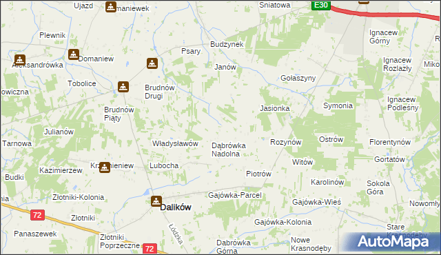 mapa Marcinów gmina Dalików, Marcinów gmina Dalików na mapie Targeo