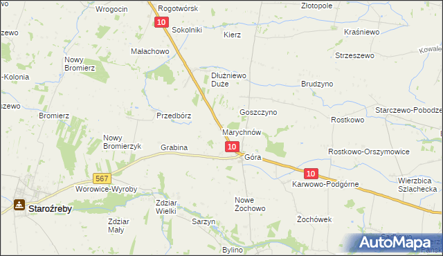 mapa Marychnów, Marychnów na mapie Targeo