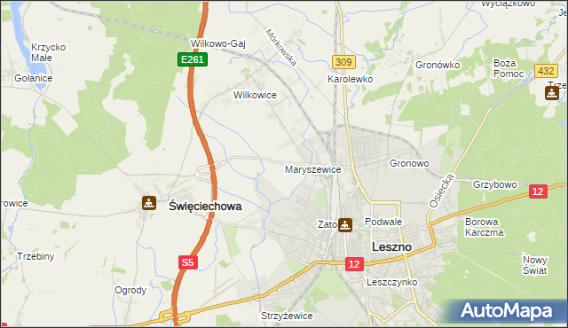 mapa Maryszewice, Maryszewice na mapie Targeo