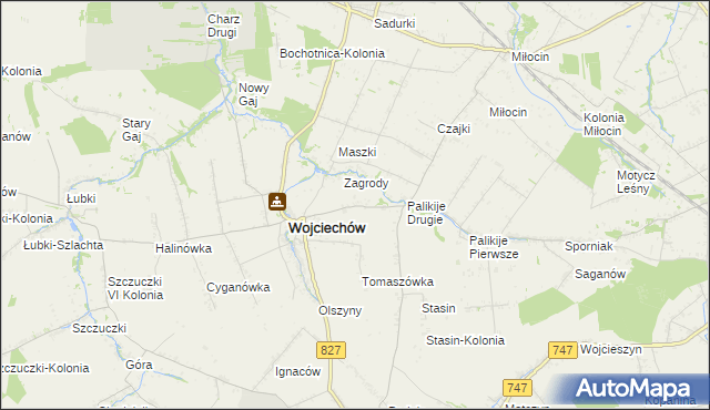 mapa Maszki k. Wojciechowa, Maszki k. Wojciechowa na mapie Targeo