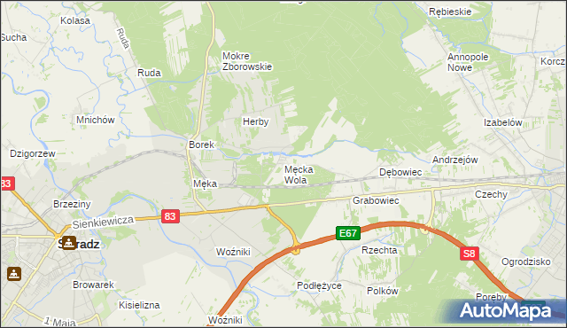 mapa Męcka Wola, Męcka Wola na mapie Targeo