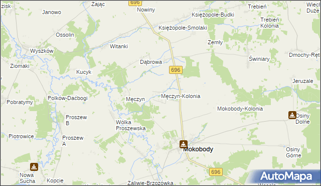 mapa Męczyn-Kolonia, Męczyn-Kolonia na mapie Targeo