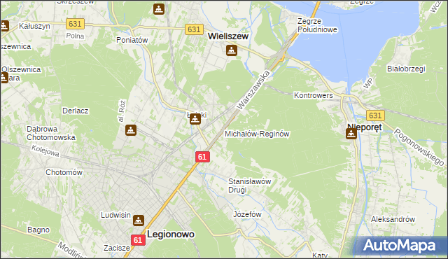 mapa Michałów-Reginów, Michałów-Reginów na mapie Targeo