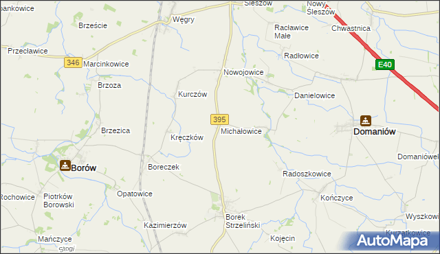 mapa Michałowice gmina Borów, Michałowice gmina Borów na mapie Targeo