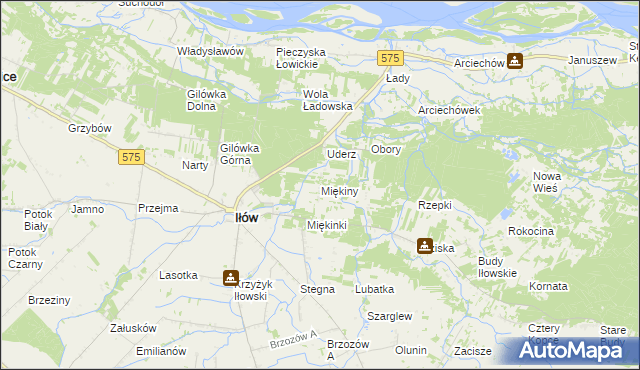 mapa Miękiny, Miękiny na mapie Targeo