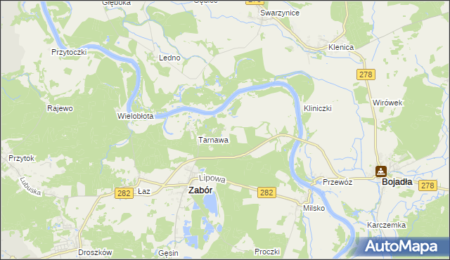 mapa Mielno gmina Zabór, Mielno gmina Zabór na mapie Targeo