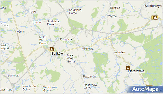 mapa Mikułowa, Mikułowa na mapie Targeo