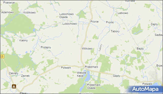 mapa Milikowo, Milikowo na mapie Targeo