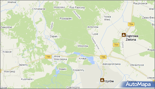 mapa Milionów, Milionów na mapie Targeo