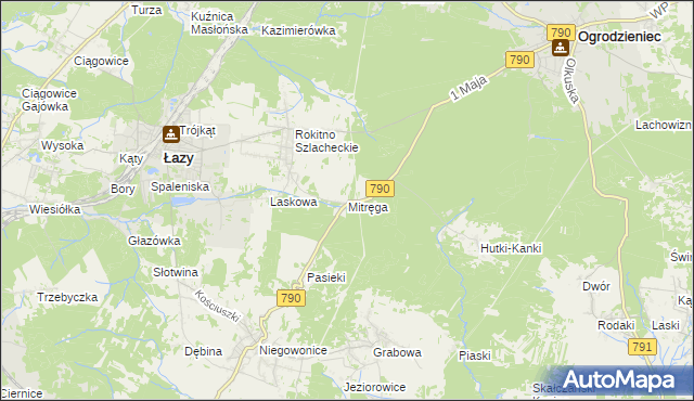 mapa Mitręga, Mitręga na mapie Targeo