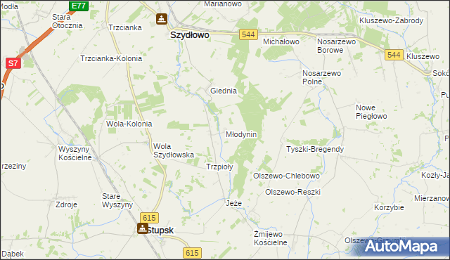 mapa Młodynin, Młodynin na mapie Targeo