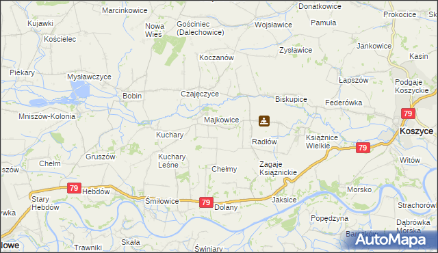 mapa Modrzany, Modrzany na mapie Targeo