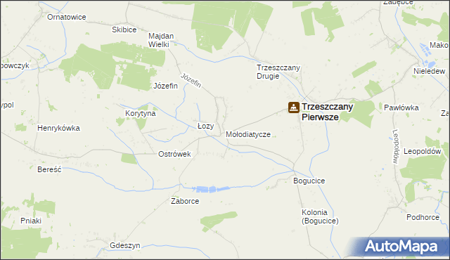 mapa Mołodiatycze, Mołodiatycze na mapie Targeo