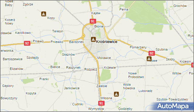 mapa Morawce, Morawce na mapie Targeo