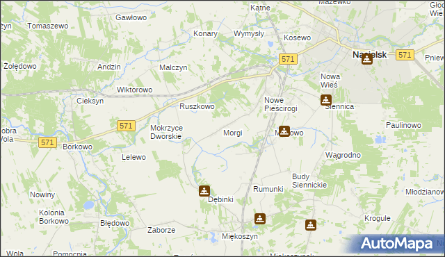 mapa Morgi gmina Nasielsk, Morgi gmina Nasielsk na mapie Targeo