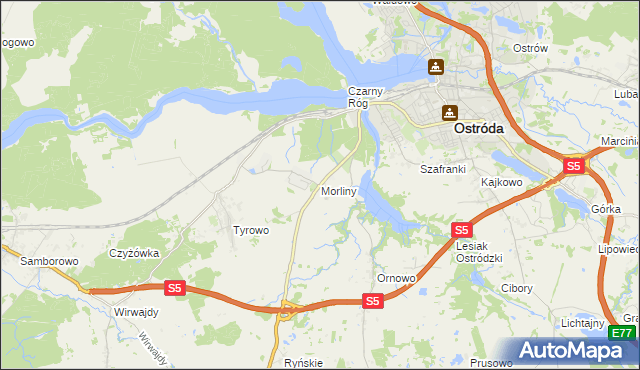 mapa Morliny, Morliny na mapie Targeo