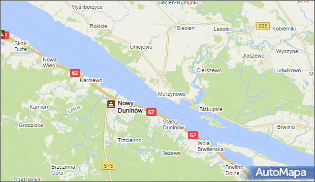 mapa Murzynowo gmina Brudzeń Duży, Murzynowo gmina Brudzeń Duży na mapie Targeo