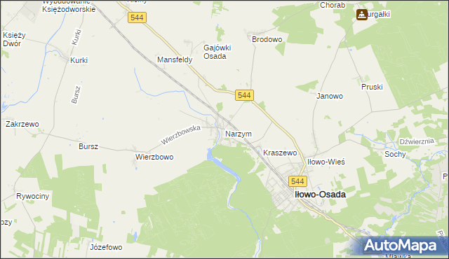 mapa Narzym, Narzym na mapie Targeo