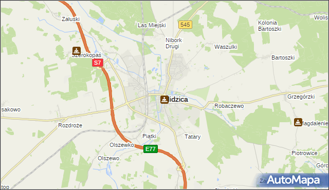 mapa Nidzica, Nidzica na mapie Targeo