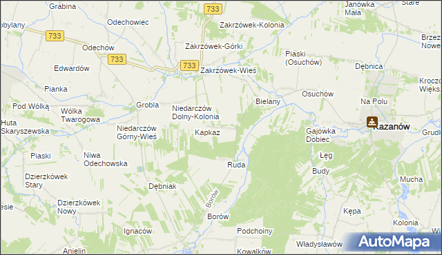mapa Niedarczów Dolny-Wieś, Niedarczów Dolny-Wieś na mapie Targeo