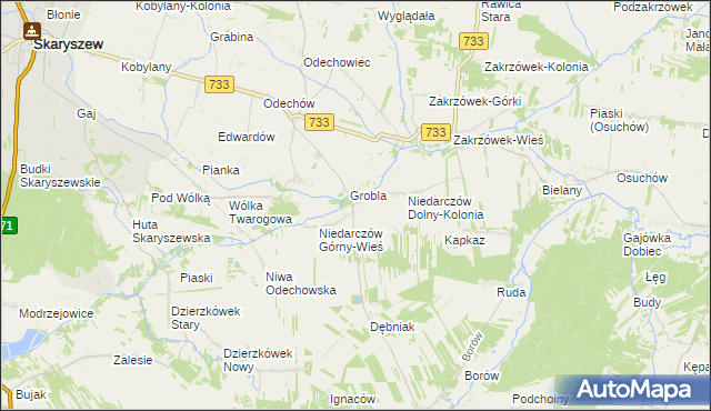 mapa Niedarczów Górny-Kolonia, Niedarczów Górny-Kolonia na mapie Targeo