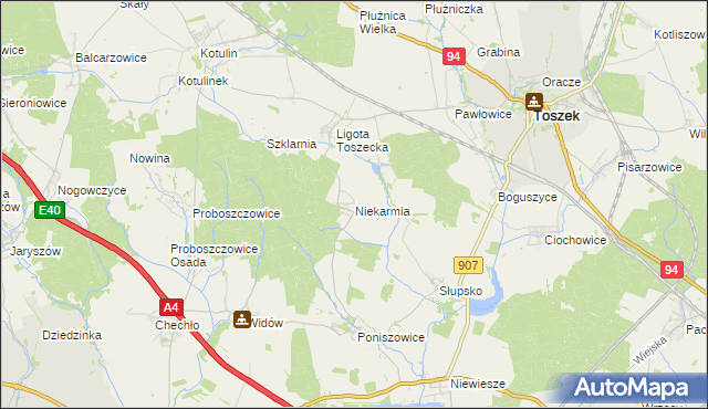 mapa Niekarmia, Niekarmia na mapie Targeo