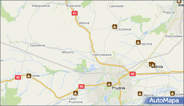 mapa Niemysłowice, Niemysłowice na mapie Targeo