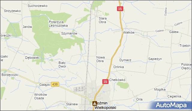 mapa Nowa Obra gmina Koźmin Wielkopolski, Nowa Obra gmina Koźmin Wielkopolski na mapie Targeo