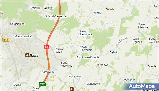 mapa Nowa Sławogóra, Nowa Sławogóra na mapie Targeo