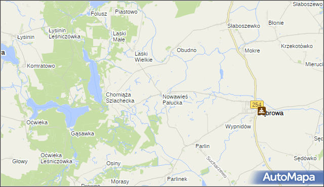 mapa Nowawieś Pałucka, Nowawieś Pałucka na mapie Targeo