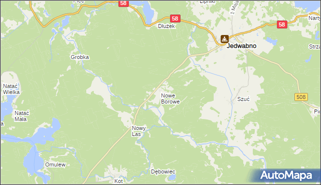 mapa Nowe Borowe, Nowe Borowe na mapie Targeo