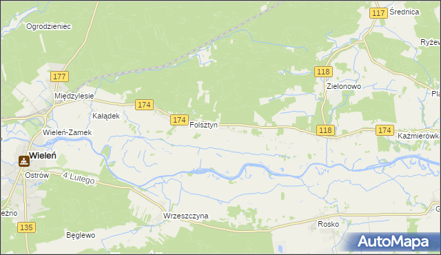 mapa Nowe Dwory gmina Wieleń, Nowe Dwory gmina Wieleń na mapie Targeo