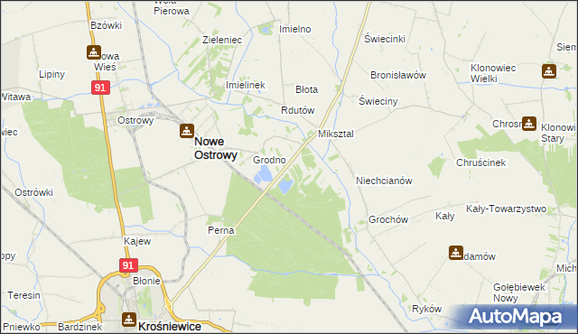 mapa Nowe Grodno, Nowe Grodno na mapie Targeo