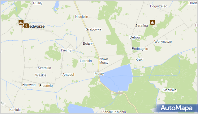 mapa Nowe Mosty gmina Podedwórze, Nowe Mosty gmina Podedwórze na mapie Targeo