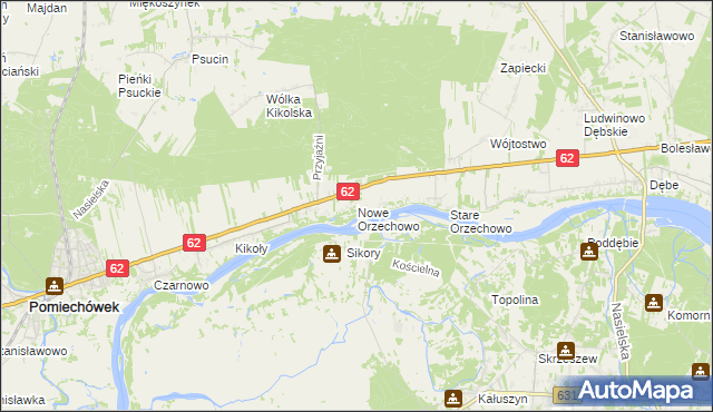 mapa Nowe Orzechowo, Nowe Orzechowo na mapie Targeo