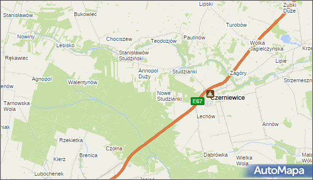 mapa Nowe Studzianki, Nowe Studzianki na mapie Targeo