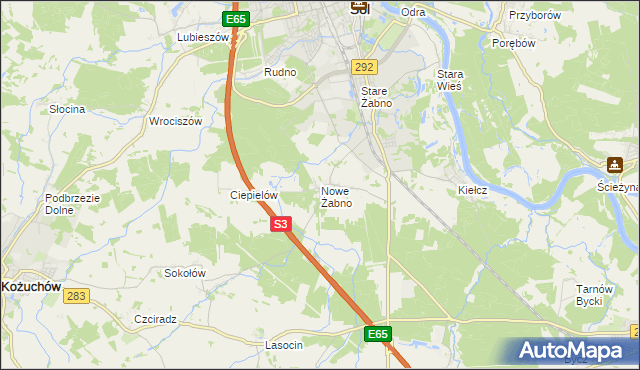 mapa Nowe Żabno, Nowe Żabno na mapie Targeo