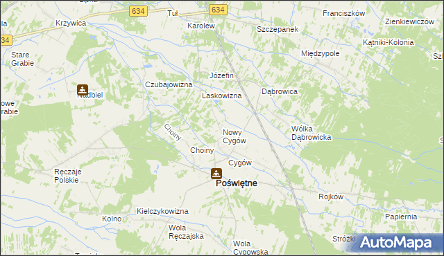 mapa Nowy Cygów, Nowy Cygów na mapie Targeo